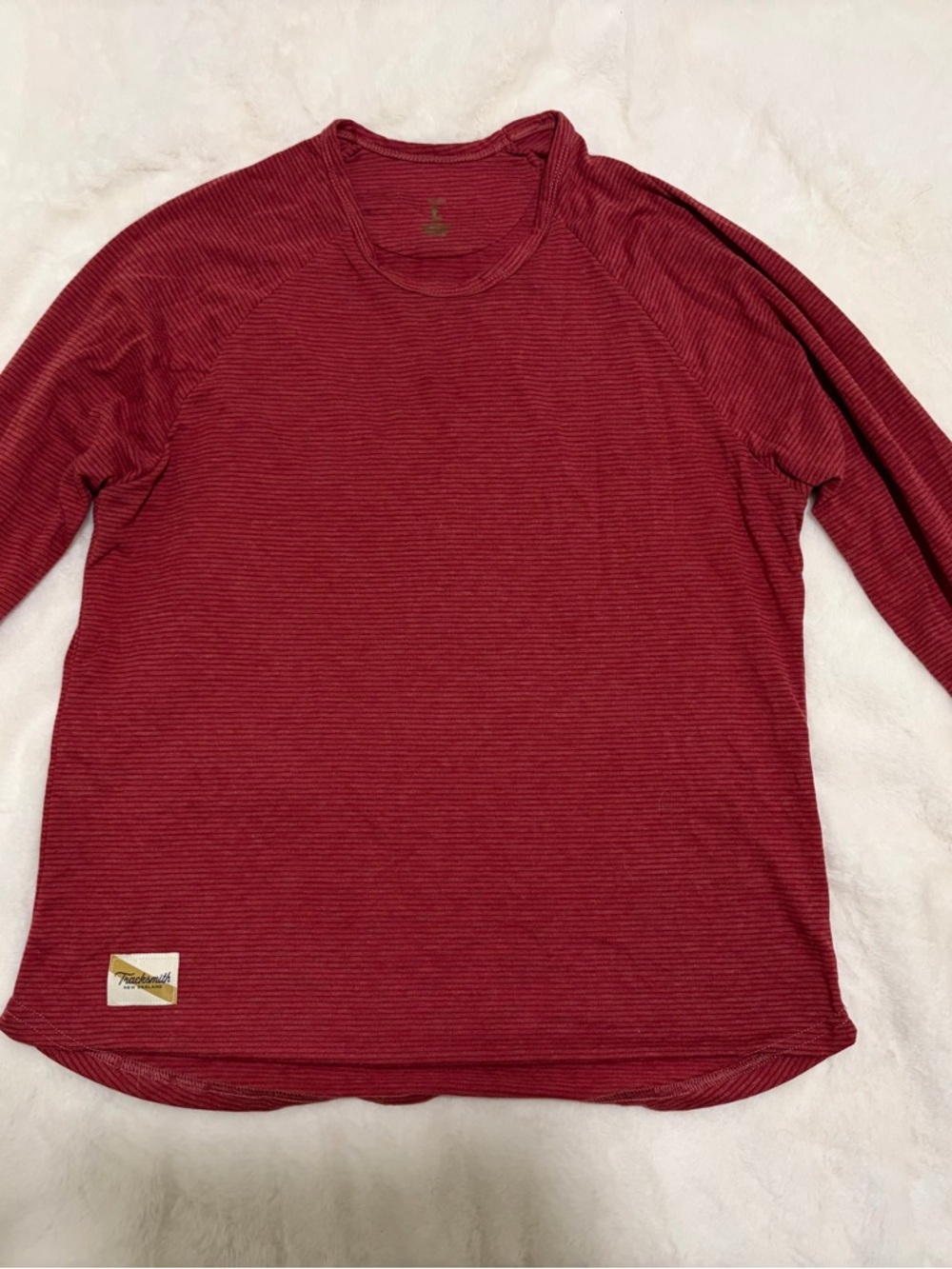 Women’s Tracksmith Horizon long sleeve - red stripe